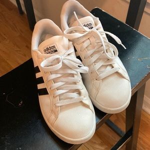 Adidas White Cloudfoam Sneakers with ortholite float insoles.